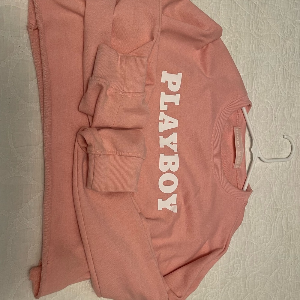 Playboy pink cropped long sleeve